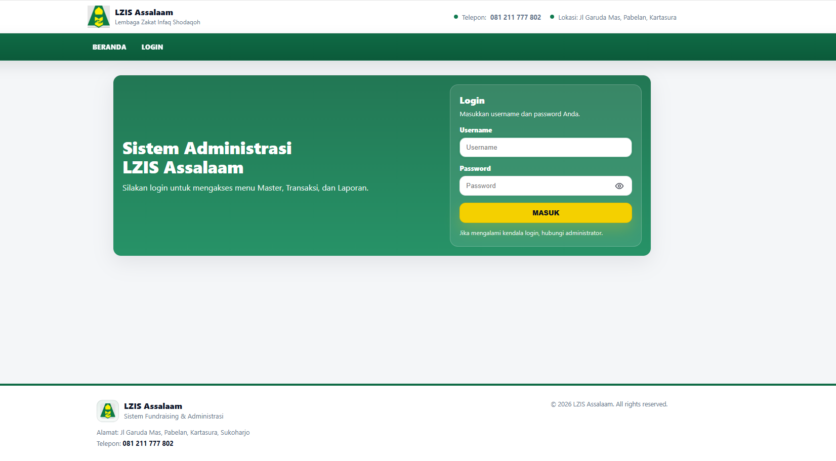 Sistem Informasi LZIS